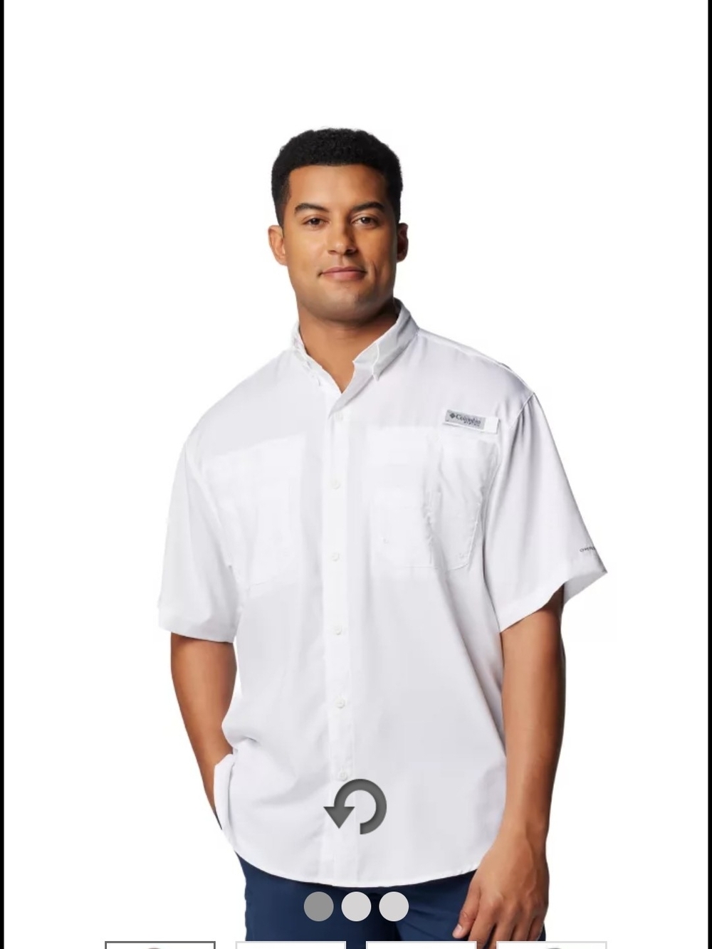 Columbia  PFG Omni/shield White Button-Down Performance Shirt